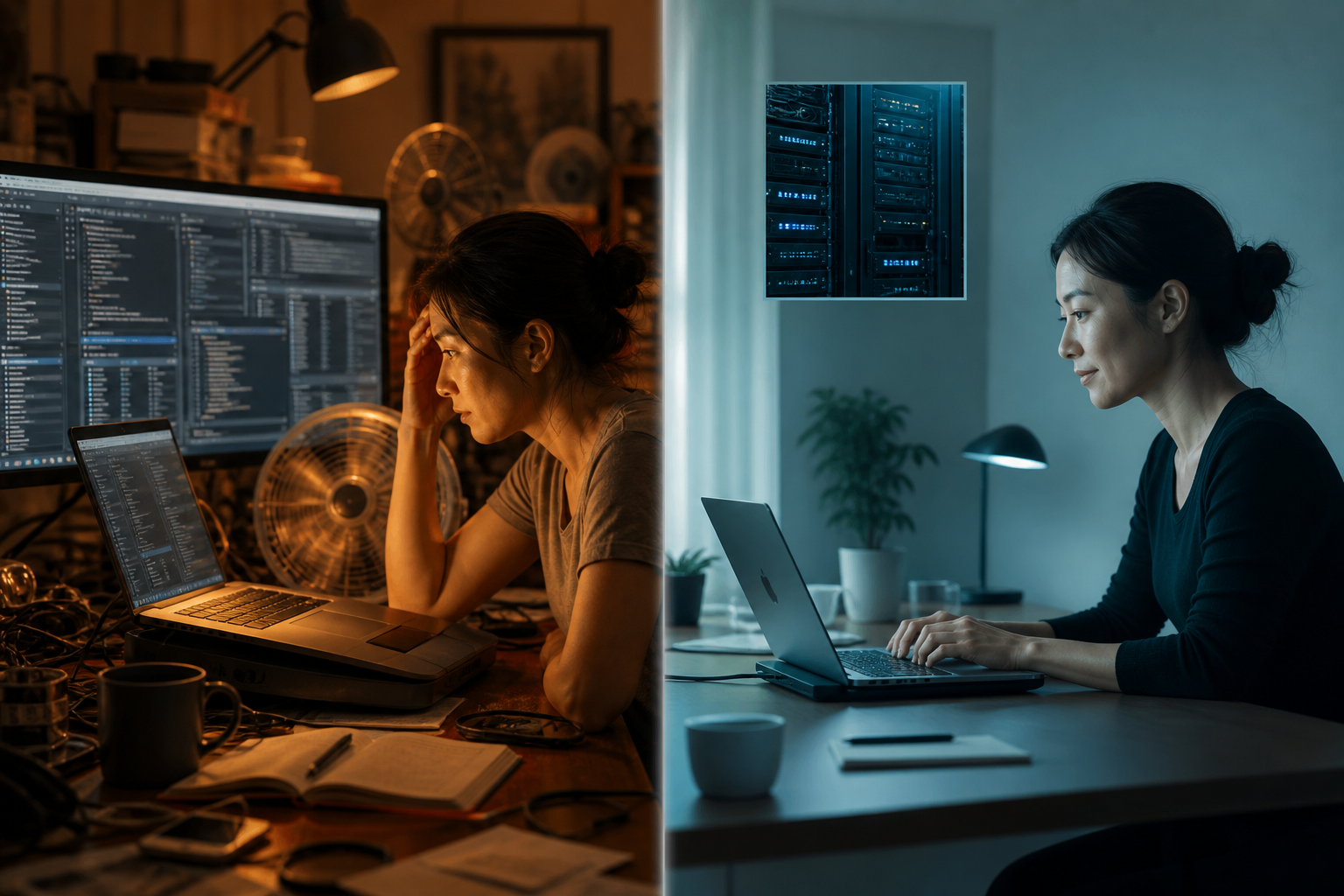 Before and after: Mac under agent pressure vs a calmer machine with JoyMux